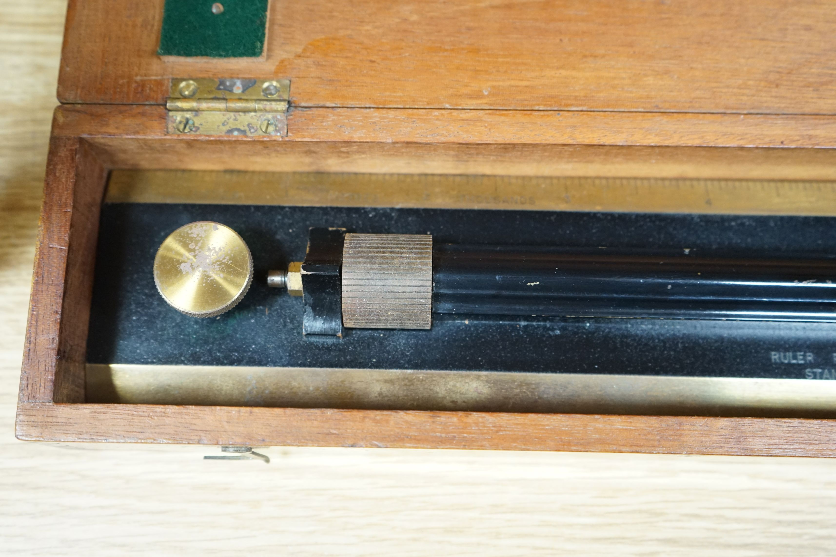 A cased Stanley Parallel Ruler, No:1 MK1 1940, Ruler 46cms long